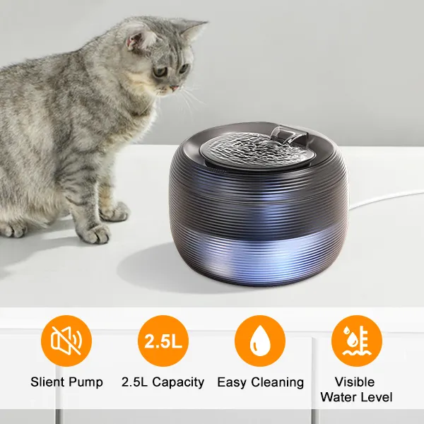 XCHO 2.5L Intelligent Automatic Smart Control Pet Water Fountain 25DB Pet Water Dispenser