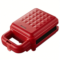 Mini gaufrier électrique 220V 650W avec plaque antiadhésive, thermostat réglable, machine à petit-déjeuner multifonctionnelle, prêt à l'emploi