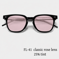 Lunettes anti-lumière bleue FL-41 roses teintées pour la sensibilité à la lumière des migraines, la photophobie et la fatigue oculaire par l'éblouissement des LED fluorescentes, avec verres rose clair à 25% de protection contre la lumière bleue
