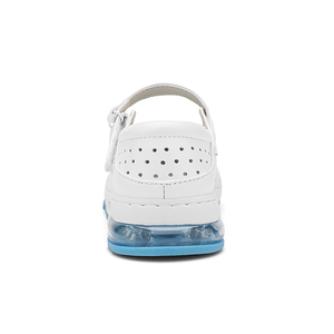 Zapatos de Enfermería Lenore para Mujer, de Cuero Blanco, Sin Cordones, Planos, Transpirables, con Orificios, Antideslizantes, Seguros, Cómodos para el Trabajo, Primavera/Verano - Product Image 6