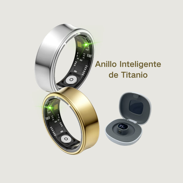 Titanium Smart Health Ring with App Control for Blood Oxygen Heart Rate Monitoring IP67 Waterproof 5-10 Days Battery Life Unisex
