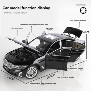 Modelo de coche BMW 530 LI 1:18 oficialmente autorizado, modelo de coche de aleación, coches de simulación, colección de coches de metal, modelo de vehículo de juguete, exhibición BWM - Product Image 3