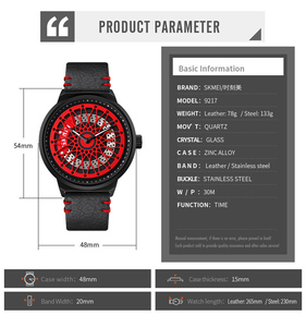 Montre jante de haute qualité en gros logo personnalisé montres de spinng quartz filature étanche poignet roue de voiture montre rotation - Product Image 4