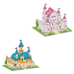 Jouet de <span class=keywords><strong>puzzle</strong></span> en papier 3D stéréoscopique pour enfants de moins de 2 ans, maison de princesse, blocs de construction, garçons, filles, bricolage, assemblage manuel - Product Image 3