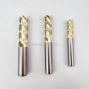 Fraise à défoncer en acier inoxydable et alliage <span class=keywords><strong>de</strong></span> titane, 4 dents, en carbure monobloc, à bout sphérique et à coins arrondis - Product Image 2