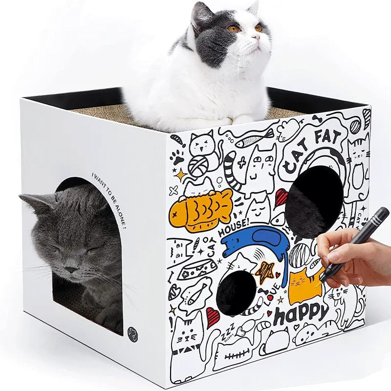 Nuovo Design cartone ondulato gioco cartone gratta casa casa gatto per gatti e cani