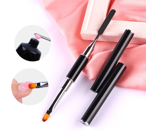 2 in 1 UV Gel <b>Nail</b> Pen Quick Poly Gel <b>Extension</b> Brush and Picker Crimped Ferrule Nylon Oval Liner Tip Manicure <b>Nail</b> Art Tool - Product Image 1