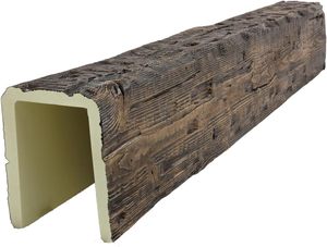 Trave Decorativa Effetto Legno Heritage a 3 Lati (Trave a U) 5 1/2" L x 5 1/2" A x 72" L, Finitura Kona Brown per Modanature e Cornici da Soffitto - Product Image 3