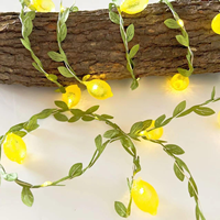 Guirlandes lumineuses LED en forme de citron pour chambre à coucher, jardin, fête, mariage, pub, lumières féériques imperméables (8 modes), lumières de décoration festives