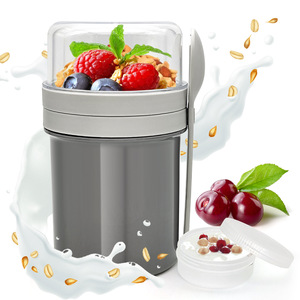 Vaso Portátil <span class=keywords><strong>de</strong></span> Doble Capa para Desayuno, Sellado, para Avena, Batidos, Yogur, con Utensilios para Beber Directo, Reductor <span class=keywords><strong>de</strong></span> Grasa - Product Image 5