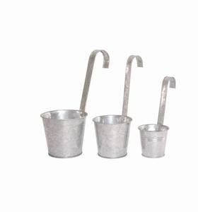 <span class=keywords><strong>Vasi</strong></span> da <span class=keywords><strong>fiori</strong></span> in acciaio zincato color zinco naturale con gancio e foro di scarico - Product Image 5