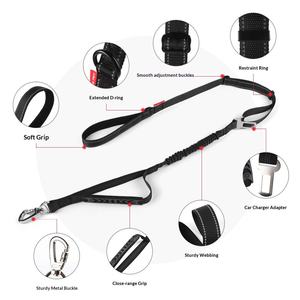 Tali Anjing Mewah yang Dapat Disesuaikan, Bahan Poliester Reflektif Anti-Tarik dengan Klip Sabuk Pengaman Mobil, Multi-Fungsi & Aman untuk Perjalanan - Product Image 3