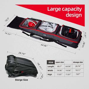 Échantillon gratuit Fabrication sur mesure Sac de voyage pliable réutilisable en néoprène pour le ski sur neige 160 CM Housse de snowboard - Product Image 5