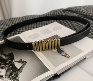 Nuevo cinturón de <span class=keywords><strong>sensibilidad</strong></span> Retro para mujer, hebilla de aleación de Corea del Sur, abrigo de estilo de negocios, traje, suéter, camisa, falda a juego, plástico PU - Product Image 6