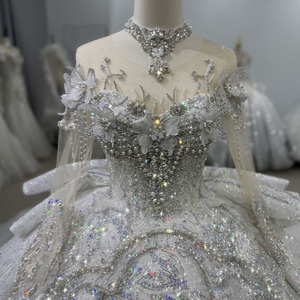 Robe de bal exquise et modeste pour femmes, robes de mariée élégantes, robes de mariée à perles, manches longues, robe de princesse Vestido De Noivas Xs111 - Product Image 5