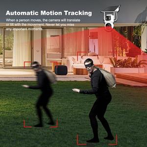 كاميرا أمان خارجية تعمل بالطاقة الشمسية من ICSee مع تكبير 10 أضعاف وتسجيل على مدار الساعة بدقة 4 ميجابكسل وعدسة مزدوجة وثلاث شاشات وخاصية الواي فاي وكشف الحركة البشرية - نظام مراقبة CCTV - Product Image 4