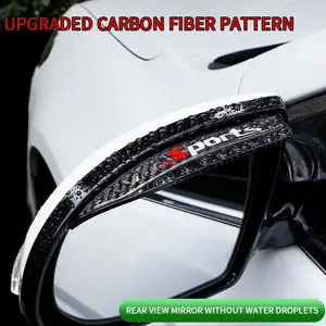 Factory Custom Logo Carbon Fiber Rear View Side Mirror Rain Eyebrow Car Side Mirror Rain Visor Eyebrow Guard For Most Car