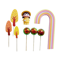Nouveauté : Décoration de gâteau d'anniversaire pour enfants sur le thème de l'arbre arc-en-ciel, 8 pièces, décoration de gâteau d'anniversaire pour enfants, Noël, Diwali