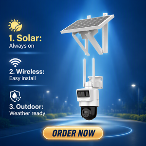 Caméra de sécurité PT solaire <span class=keywords><strong>Hikvision</strong></span> DS-2DE2C400IWG-K/4G/C05S10 4G LTE avec transmission de données, audio bidirectionnel, IP66, 4MP Pro - Product Image 1