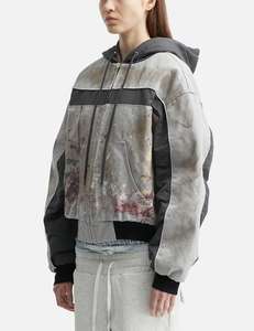 เสื้อผ้าลำลองมีฮู้ดสไตล์สตรีทย้อนยุคสำหรับผู้หญิงปรับแต่งได้เสื้อผ้าฤดูใบไม้ร่วงพิมพ์ลายทันสมัยและดีไซน์ทุกข์ - Product Image 2