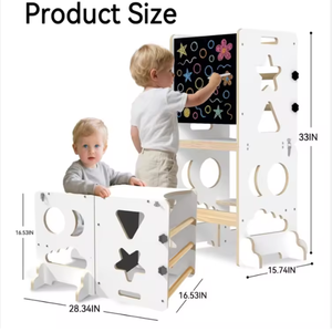Solid Wood <strong>Foldable</strong> Standing Tower for Learning Toddler <strong>Step</strong> <strong>Stool</strong> for Kitchen Bathroom for Hotels Hospitals - Product Image 2