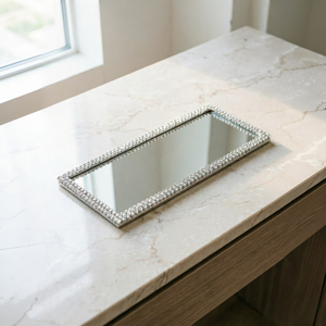 Plateau miroir rectangulaire compact de luxe en strass, en peau de chat, pour décoration de <span class=keywords><strong>table</strong></span> de mariage et fiançailles, vente en gros - Product Image 3