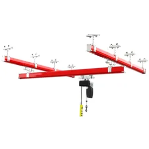 핫 세일 3 톤 유연한 결합 오버 헤드 KBK 전통적인 브리지 크레인 성능 단일 대들보 리지드 트랙 KBK 오버 헤드 크레인