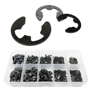 580pcs/set Assortment Kit 10 sizes 1.5-10mm Black or Stainless Steel Shaft External Retaining Ring Washer E Clip Snap Circlip