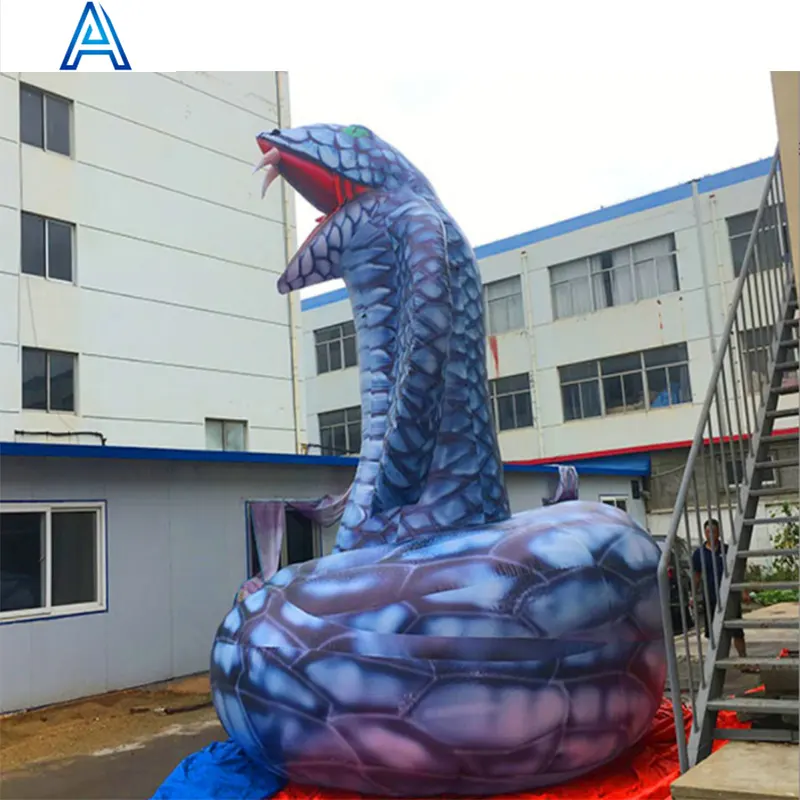Factory customize lifelike huge giant inflatable snake boa constrictor dragon model for stage movie show model