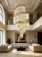 Lustre moderne en cristal LED, décoration luxueuse en cristal à bulles longues, luminaires pour escaliers, lustres pour salon, hôtel