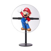 Ventilateur holographique 3D de bureau 45 cm 224 LED avec couvercle transparent et support de table réglable, projecteur 3D haute résolution