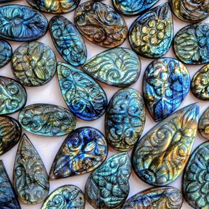 Mère de perle bijoux pierres précieuses sculptées animaux jade sculpté perles turquoise naturel labradorite sculpté cabochons en gros - Product Image 4