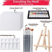 Kit de peinture, tunique avec toile, en acrylique, pour enfant, Set de peintures de qualité supérieure, 25 pièces