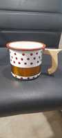 Tasse en céramique florale à poignée en bois faite à la main, résistante au lave-vaisselle, vaisselle décorative pour le thé noir, idéale pour la maison ou comme cadeau