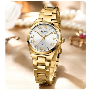 Montres-bracelets à quartz CURREN 9095, design luxueux, cadran simple et romantique avec strass, bracelet en acier inoxydable. - Product Image 3