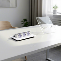 Prise de table Jiaxin à 3 prises avec design escamotable intégré en alliage d'aluminium