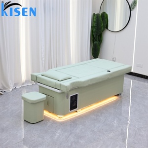 โต๊ะทำเล็บ Kisen อุปกรณ์ร้านเสริมสวย เตียงสระผมปรับระดับไฟฟ้าพร้อมไฟ LED สำหรับสระผม - Product Image 4