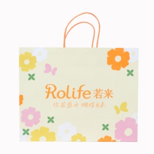Colorful Macaron Gift Bag with Grosgrain Ribbon Handle Custom Logo for Birthday and Present Packaging