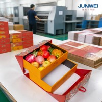 Boîte cadeau à fruits biodégradable personnalisée à deux niveaux avec tiroirs coulissants en carton ondulé et doublure en éponge pour fruits frais – Vente en gros