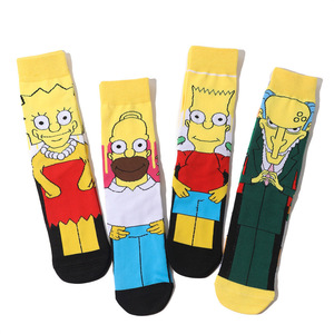 Chaussettes tube en polyester pour hommes, motif dessin animé <span class=keywords><strong>Simpson</strong></span>, antibactériennes, absorbant la transpiration, pour l'été, sport et décontracté, style européen et américain, vente en gros - Product Image 4