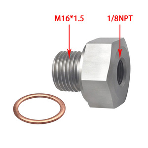 Conector Reductor de Acero Inoxidable Mecanizado por CNC, Macho M16*1.5 a Hembra 1/8NPT, para Reconstrucción de Motor GM LS - Product Image 5