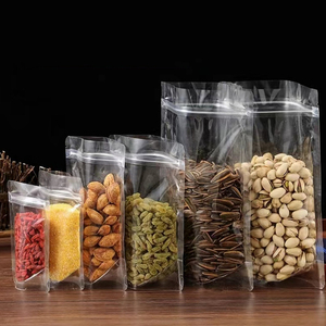 Stock Clear Zip Lock Dry Fruit Nuts Food Packaging Bag Stand Up Pouch