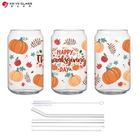 Offre Spéciale – Gobelets en Verre Cristal, Tasses et Verres à Boire de 16 oz en Forme de Canette, avec Pailles, pour Fêtes Contemporaines – Xinye XY-81