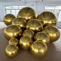Grandes boules brillantes gonflables abordables pour l'extérieur, ballon gonflable en argent avec miroir, boules lisses et brillantes pour la publicité événementielle