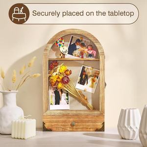 Wooden Arched <b>Shadow</b> <b>Box</b> Photo Frame With Dried Flower Display For Living Room Bedroom Decor - Product Image 2