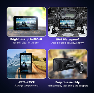 Keykeer - Navigateur portable pour moto 5 pouces avec <span class=keywords><strong>CarPlay</strong></span>, USB/<span class=keywords><strong>Bluetooth</strong></span>, garantie 1 an, détachable rapidement, 12V - Meilleures ventes à prix réduit - Product Image 5