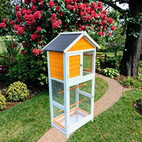 SDB012 Maison à oiseaux moderne en bois durable pour l'intérieur et l'extérieur, volière de luxe avec un design de style populaire pour toutes les saisons