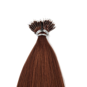 KSWIGS Extensions capillaires Nano Loop brunes, Cheveux vierges russes, Double tirage, Double trame, Pour extension en salon - Product Image 1