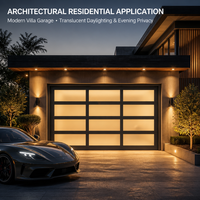 Porte de garage sectionnelle à vue complète en verre givré de style américain, pliable, motorisée, en aluminium, portes de garage intelligentes pour villas
