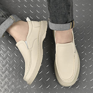 Zapatos de Cuero Genuino para Hombre, Zapatos Casuales de Negocios Formales Negros Antideslizantes con Punta Ancha para Hombre, Calzado Moderno - Product Image 1